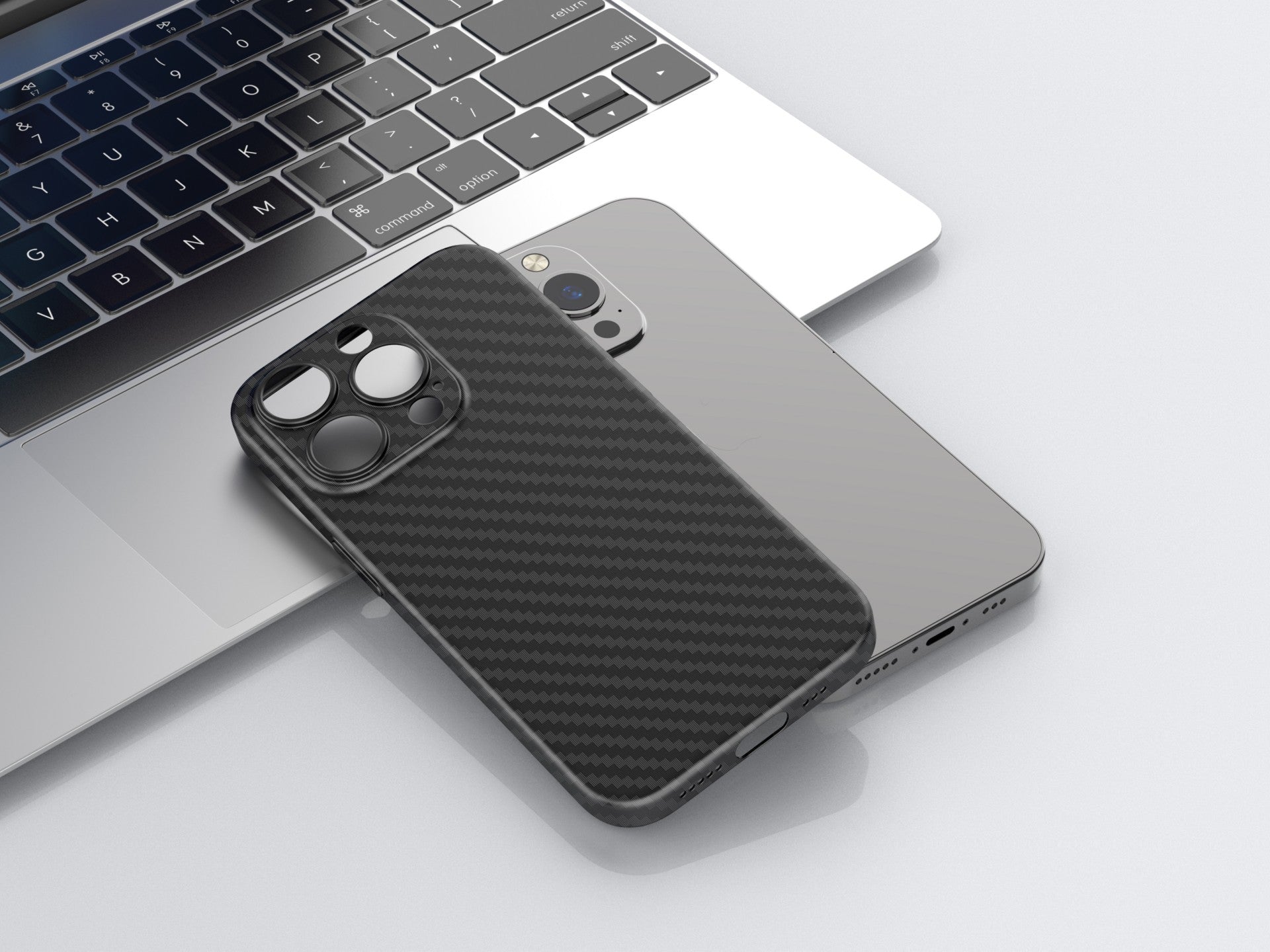 Techancy Capa Para Telemóvel Ultra Fina Em Fibra De Carbono KX5603, Compatível Com Iphone 15 Plus, Material Pp De 0,5 Mm.