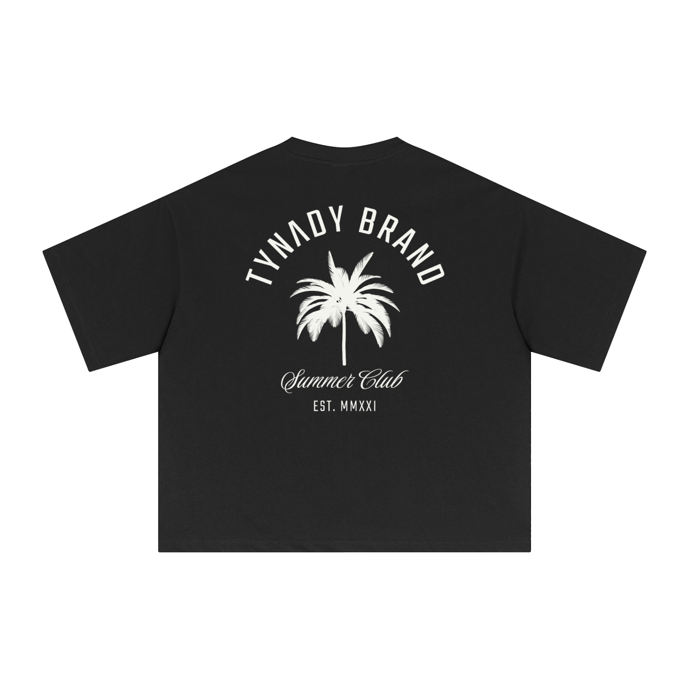 T-shirt preta Summer Club Tee Tynady Brand 
— costas — gráfico palmeira TYNADY BRAND 
Summer Club EST. MMXXI