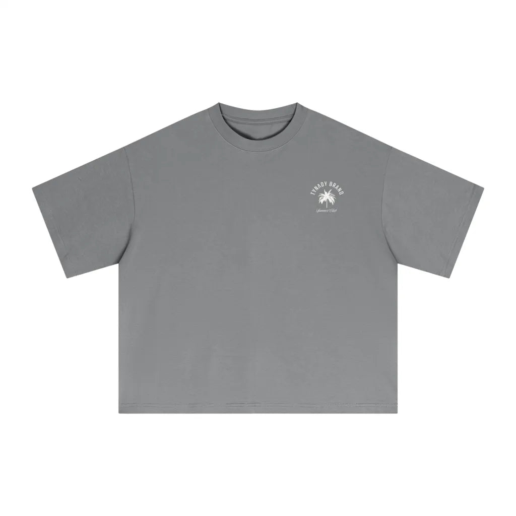 T-shirt cinza Summer Club Tee Tynady Brand 
— frente — fit oversized — coleção Chapter One